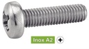 [DIN 7985] PARAFUSOS DE MÁQUINA DE CABEÇA CILÍNDRICA PHILLIPS - AÇO INOXIDÁVEL A2 (similar ISO 7045, NFE25-121, UNI 7687)