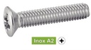 [DIN 966] VITI A TESTA SVASATA POZIDRIVE - ACCIAIO INOX A2 (simile a ISO7047, NFE25-120, UNI 7689)