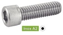 TORNILLOS DE CABEZA CILINDRICA CON HUECO HEXAGONAL UNC - Acero inoxidable a2 (Unified National Coarse)
