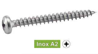 TORNILLOS PARA AGLOMERADO CABEZA CILINDRICA POZIDRIVE - Acero inoxidable a2