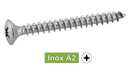 TORNILLOS PARA AGLOMERADO CABEZA AVELLANADA POZIDRIVE - Acero inoxidable a2