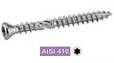 VIS POUR TERRASSE TETE FRAISEE BOMBEE SIX LOBES DOUBLE FILET - AISI 410