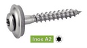 [DIN 7995] VIS A BOIS TETE FRAISEE BOMBEE SIX LOBES + RONDELLE EPDM Ø 20 - INOX A2 (UNI 8182)