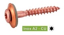 [DIN 7995] TORNILLOS CABEZA AVELLANADA ABOMBA SEIS LOBULADOS + ARANDELAS EPDM Ø 20 - Acero inoxidable a2-cu (UNI 8182)