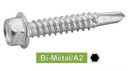 TORNILLOS AUTOTALADRANTES CABEZA HEXAGONAL CON COLLAR PUNTA N°3 - Bi-metal / a2