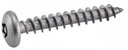 SIX LOBE PAN HEAD WOOD SCREWS WITH SECURITY PIN STRAP HINGES - Stainless steel a2