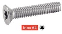 [ISO 14581] PARAFUSOS DE MÁQUINA COM CABEÇA ESCAREADA DE SEIS LÓBULOS - AÇO INOXIDÁVEL A4 (similares à DIN 965)