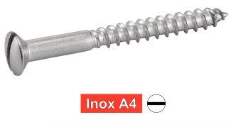 [DIN 95] PARAFUSO DE MADEIRA COM CABEÇA EMBREADA E FENDIDA - AÇO INOXIDÁVEL A4 (NFE25-605, UNI 703)