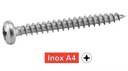 VIS POUR BOIS AGGLOMERE TETE CYLINDRIQUE POZIDRIVE - INOX A4