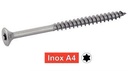 VIS POUR BOIS AGGLOMERE TETE FRAISEE SIX LOBES FILETAGE PARTIEL - INOX A4