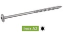 VIS DE CHARPENTE TETE PLATE LARGE SIX LOBES - INOX A2