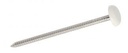 POINTE ANNELEE TETE BOMBEE PLASTIFIEE BLANCHE - INOX A4