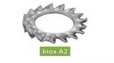 [DIN 6798 A] RONDELLES -EVENTAIL- A DENTURES EXTERIEURES AZ - INOX A2 (NFE27-624, UNI 8842)