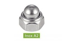ECROUS BORGNES AUTOFREINES AVEC BAGUE NYLON - INOX A2