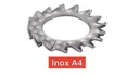 [DIN 6798 A] ARRUELAS -VENTILADOR- COM DENTES EXTERNOS AZ - AÇO INOXIDÁVEL A4 (NFE27-624, UNI 8842)