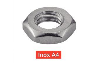 [DIN 439] ECROUS BAS HEXAGONAUX - INOX A4 (SIMILAR ISO 4035, NFE25-405, UNI 5589)