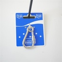  SPRING HOOK WITH SELF-LOCK SLEEVE AND EYELET - STAINLESS STEEL A4