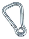  ASYMMETRIC SPRING HOOK WITH EYELET - STAINLESS STEEL A4