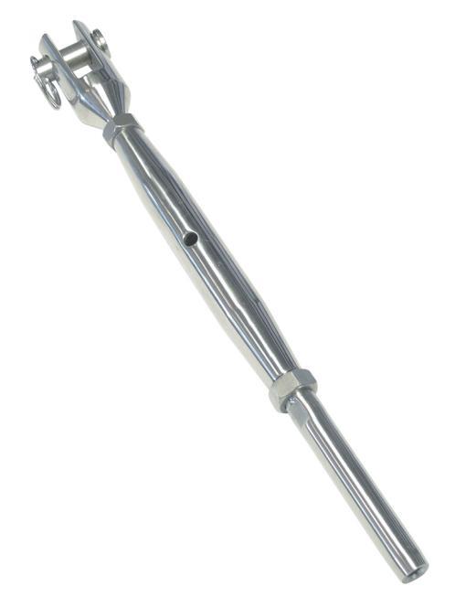  WANTENSPANNER GABEL-TERMINAL, GEDREHTE AUSFÜHRUNG - EDELSTAHL A4
