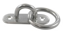 PONTET SUR PLATINE OVALE AVEC ANNEAU - INOX A2