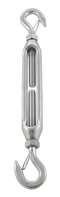  TURNBUCKLE HOOK-HOOK WITH SPRING SNAP - STAINLESS STEEL A4