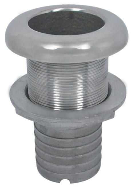 PASSE-COQUE AVEC RACCORD DE TUYAU, LONGUE - INOX A4