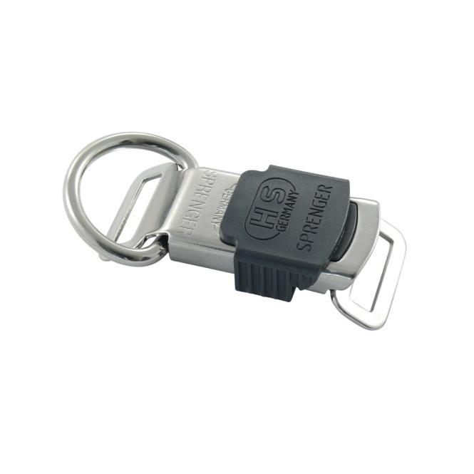  CHIUSURA A SCATTO SPRENGER PER CINTURINO CON ANELLO A D - ACCIAIO INOX A2