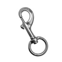 MOUSQUETON À TARGETTE ÉMERILLON AVEC ŒIL ROND - INOX A4