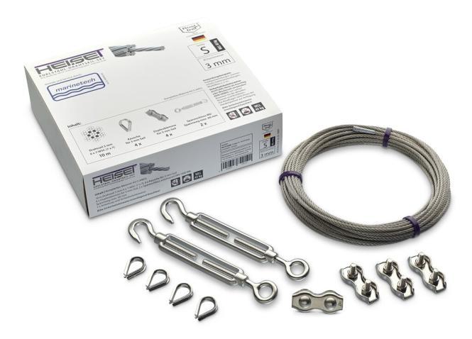KIT DE CÂBLE À TAILLE L, 2MM 7X7 50M - INOX A4