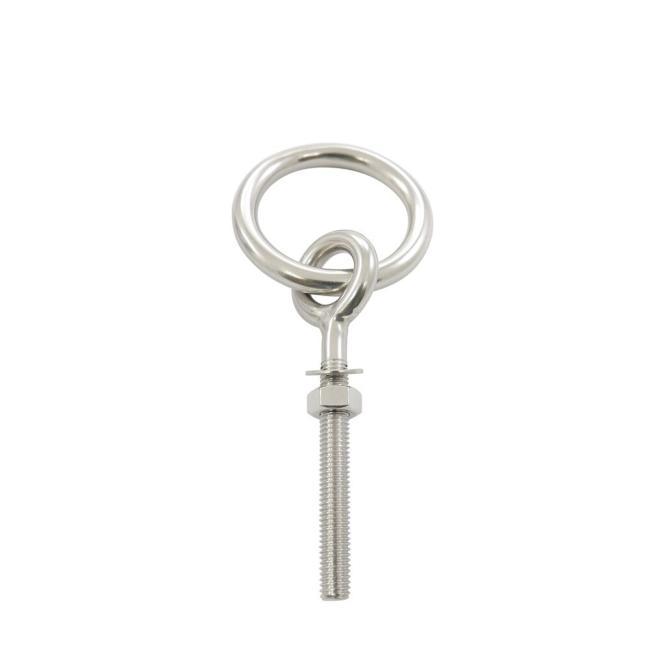 PITON À ŒIL AVEC FILETAGE MÉTRIQUE ET ANNEAU - INOX A4