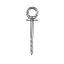 PITON À ŒIL AVEC COLLIER, FILETAGE BOIS, MT-SÉRIES - INOX A4