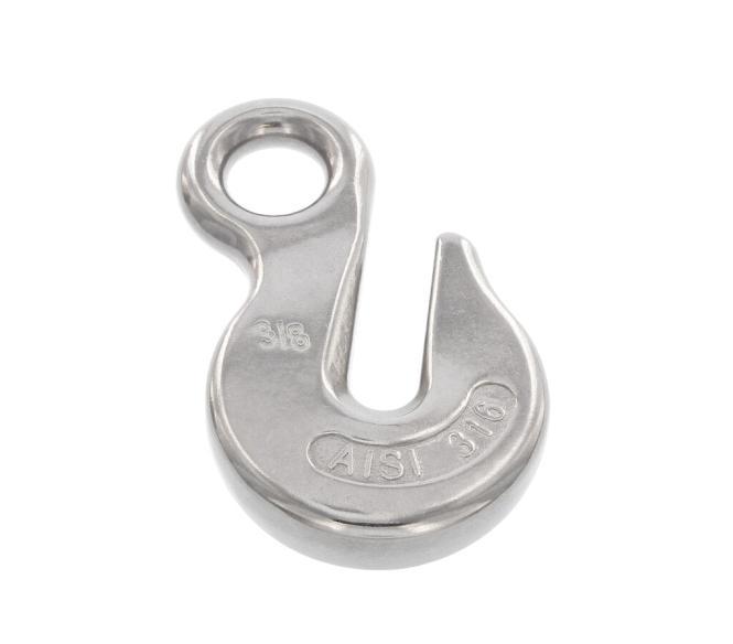  CLEVIS GRAB HOOK WITH EYE - STAINLESS STEEL A4