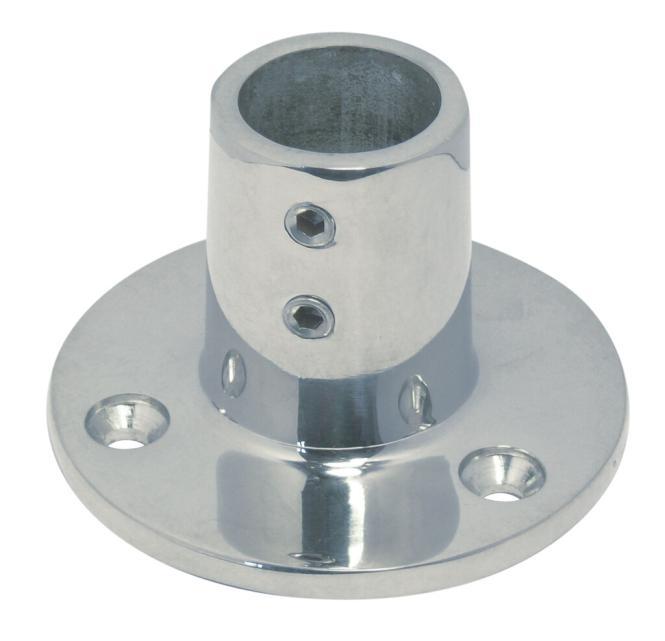 EMBASE CHANDELIER 90° AVEC PLATINE RONDE - INOX A4