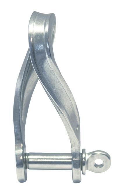 MANILLE PLATE, TORSE 90° - INOX A4