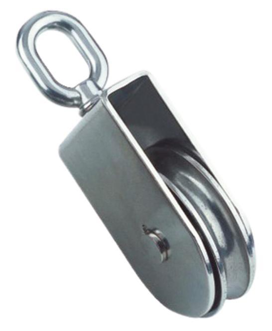  BOZZELLO A CORDA CON OCCHIELLO GIREVOLE, PIATTO - ACCIAIO INOX A2/OTTONE
