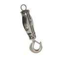 BLOCCO DI CORDA CON GANCIO GIREVOLE - ACCIAIO INOX A2/OTTONE
