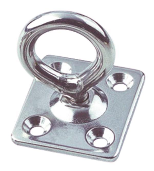  PLACA CUADRADA CON OJO GIRATORIO - ACERO INOXIDABLE A4