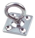 PONTET SUR PLATINE RECTANGULAIRE AVEC ÉMERILLON - INOX A4
