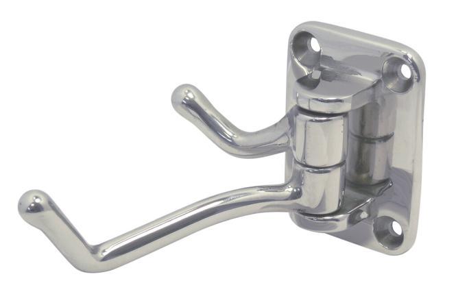 CROCHET PORTE-VÊTEMENT DOUBLE, ORIENTABLE - INOX A2