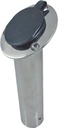 SUPPORT CANNE AVEC COUVERCLE EN CAOUTCHOUC - INOX A2