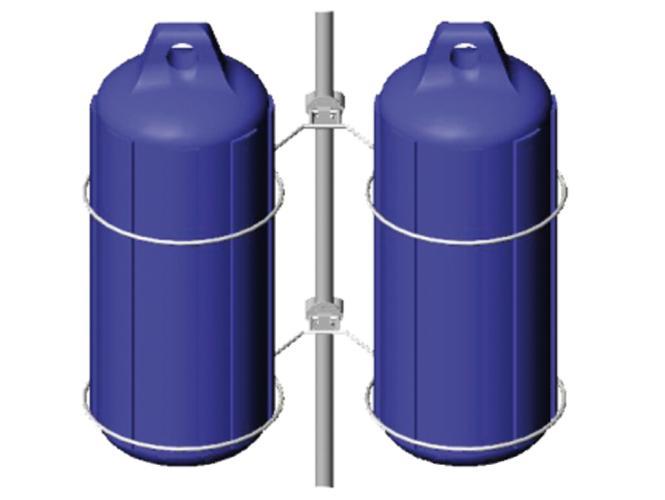  FENDERHALTER, 2-FACH, KLAPPBAR - EDELSTAHL A2