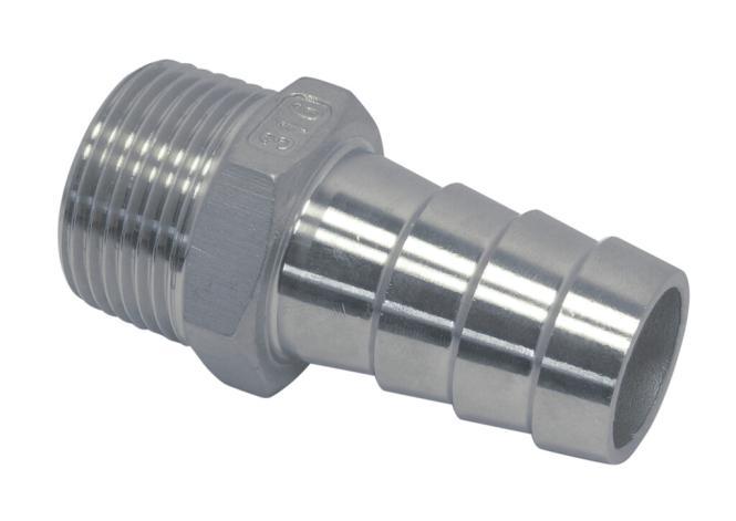  HOSE CONNECTION WITH EXTERNAL THREAD - STAINLESS STEEL A4