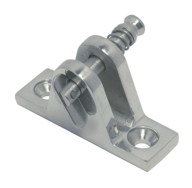 PLATINE DE CAPOTE 80° AVEC AXE À LANGUETTE - INOX A4