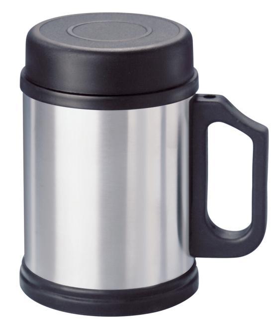  CANECA A VÁCUO COM TAMPA, ESCOVADA - 15-1/PLÁSTICO
