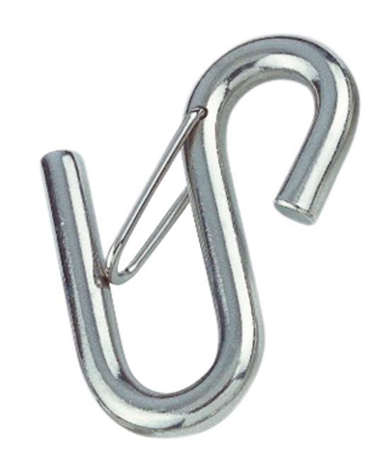  S-HAKEN MIT SICHERUNG - EDELSTAHL A4