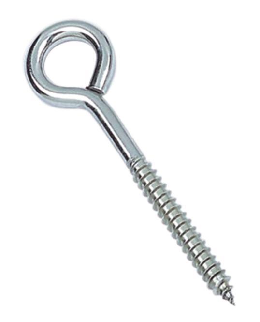  SCREW EYE WITH WOOD THREAD, HEAVY DUTY - STAINLESS STEEL A4