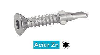 VIS AUTOPERCEUSES A AILETTES TETE FRAISEE CRANTEE SIX LOBES - ACIER ZN