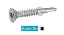 TORNILLOS AUTOTALADRANTES CON ALETAS CABEZA AVELLANADA BISELADA SEIS LOBULADOS - Acero zincado