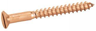 [DIN 97] SLOTTED COUNTERSUNK HEAD WOOD SCREWS - BRASS - Brass (NFE25-604, UNI 702)