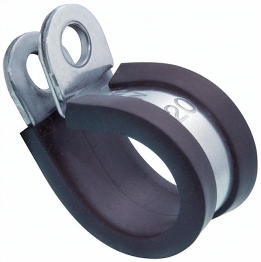 [DIN 3016] COLLIER DE FIXATION AVEC PROTECTION CAOUTCHOUC - INOX A2/CAOUTCHOUC